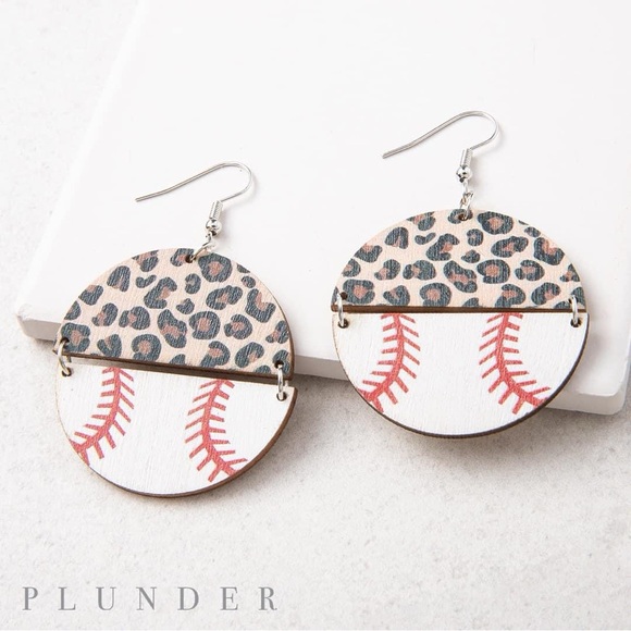NEW Leopard Baseball Earrings ⚾️ - Picture 2 of 7
